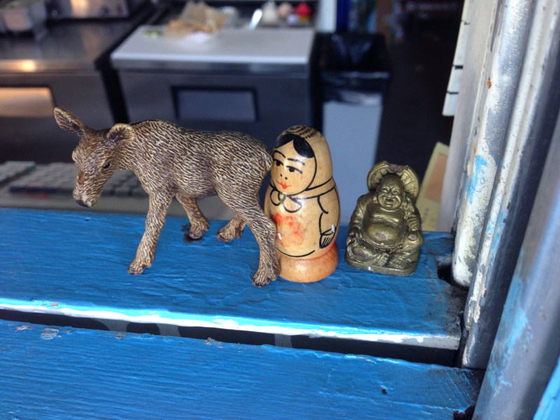 Donkey Punch - somebody (aside from Buddha has a great sense of humor at this icecream shop in Boothbay.  I swear, I didn't set it up like this.