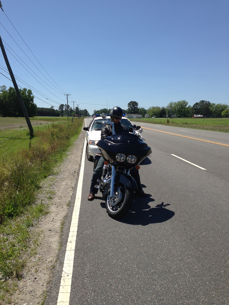 Pulled over in Southern Virginia at slightly over the legal speed limit