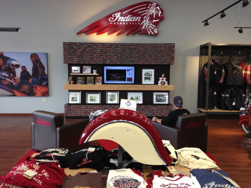 Indian Motorcycle Lounge at Momsouth in Foxboro, MA
